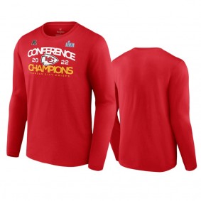 Kansas City Chiefs Red 2022 AFC Champions Shadow Cast Long Sleeve T-Shirt