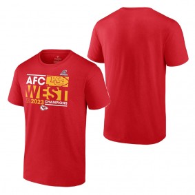 Men's Kansas City Chiefs Red 2023 AFC West Division Champions Conquer T-Shirt