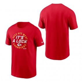 Men's Kansas City Chiefs Red 2023 AFC West Division Champions Locker Room Trophy Collection T-Shirt