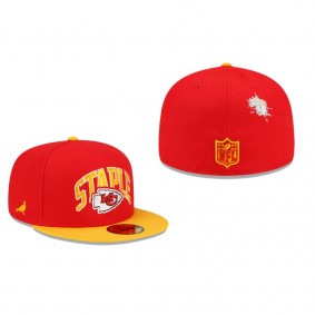 Kansas City Chiefs Red Gold Staple 59FIFTY Fitted Hat