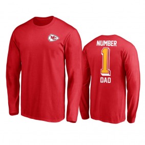 Kansas City Chiefs Red #1 Dad Long Sleeve T-Shirt