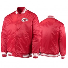 Kansas City Chiefs Red Prime Time Twill Satin Varsity Full-Snap Jacket