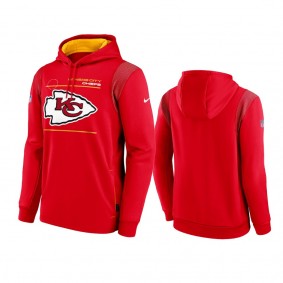Kansas City Chiefs Red Sideline Logo Performance Pullover Hoodie