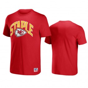 Kansas City Chiefs Red Staple Logo Lockup T-Shirt