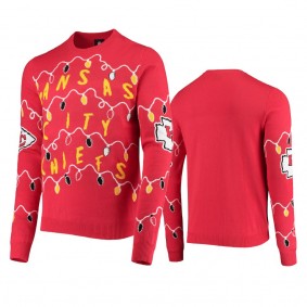 Men's Kansas City Chiefs Red Ugly Light-Up Sweater