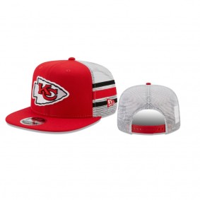 Kansas City Chiefs Red White Stripe Trucker 9FIFTY Snapback Hat