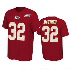 Kansas City Chiefs Tyrann Mathieu Red 100th Season Player Pride T-Shirt