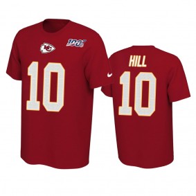 Kansas City Chiefs Tyreek Hill Red 100th Season Player Pride T-Shirt