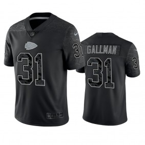 Kansas City Chiefs Wayne Gallman Black Reflective Limited Jersey