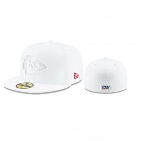 Kansas City Chiefs White 2019 NFL Sideline Platinum 59FIFTY Fitted Hat