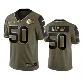 Kansas City Chiefs Willie Gay Jr. Olive Gold 2021 Salute To Service Limited Jersey