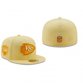 Kansas City Chiefs Yellow The Pastels 50 Years Fitted Hat