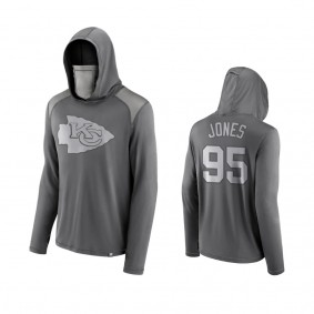 Chris Jones Kansas City Chiefs Gray Rally On Transitional Face Covering Pullover Hoodie