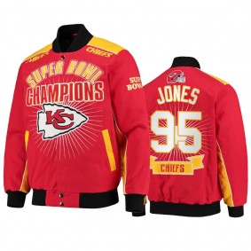 Kansas City Chiefs Chris Jones Red Super Bowl Champions Commemorative Full-Snap Jacket