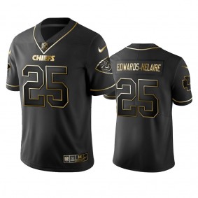 Clyde Edwards-Helaire Chiefs Black Golden Edition Vapor Limited Jersey