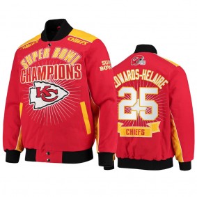 Kansas City Chiefs Clyde Edwards-Helaire Red Super Bowl Champions Commemorative Full-Snap Jacket