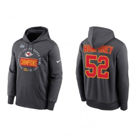 Creed Humphrey Kansas City Chiefs Anthracite Super Bowl LVII Champions Locker Room Trophy Collection Pullover Hoodie