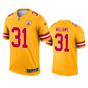 Kansas City Chiefs Darrel Williams Yellow 2021 Inverted Legend Jersey