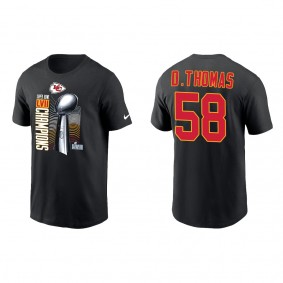 Derrick Thomas Kansas City Chiefs Black Super Bowl LVII Champions Lombardi Trophy T-Shirt