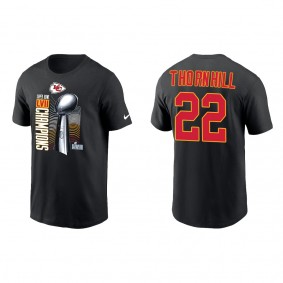 Juan Thornhill Kansas City Chiefs Black Super Bowl LVII Champions Lombardi Trophy T-Shirt