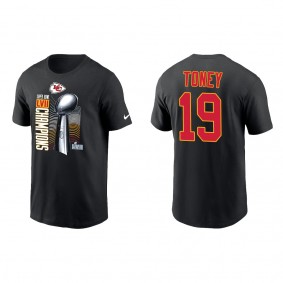 Kadarius Toney Kansas City Chiefs Black Super Bowl LVII Champions Lombardi Trophy T-Shirt