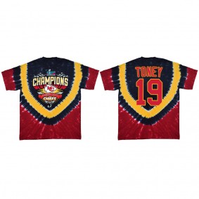 Kadarius Toney Kansas City Chiefs Red Super Bowl LVII Champions Shield Tie Dye T-Shirt