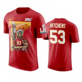 Kansas City Chiefs Anthony Hitchens Red Super Bowl LIV Champions Cartoon T-Shirt