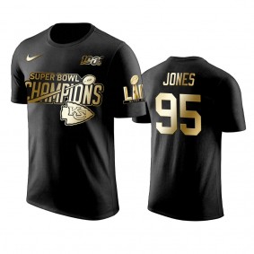 Kansas City Chiefs Chris Jones Black Super Bowl LIV Champions Golden Edition T-Shirt