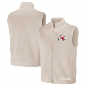 Kansas City Chiefs NFL x Darius Rucker Full-Zip Sweater Vest Oatmeal