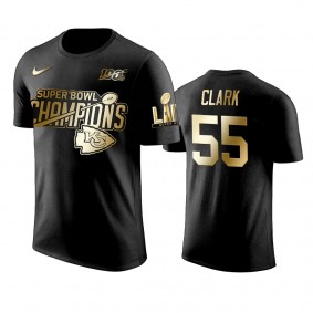 Kansas City Chiefs Frank Clark Black Super Bowl LIV Champions Golden Edition T-Shirt
