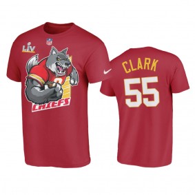Kansas City Chiefs Frank Clark Red Super Bowl LV Cartoon T-Shirt