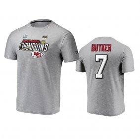 Kansas City Chiefs Harrison Butker Heather Gray Super Bowl LIV Champions Trophy Collection Locker Room T-Shirt