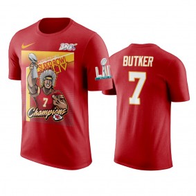Kansas City Chiefs Harrison Butker Red Super Bowl LIV Champions Cartoon T-Shirt