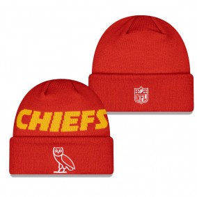 Men's Kansas City Chiefs Red OVO x NFL Cuffed Knit Hat
