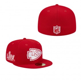 Men's Kansas City Chiefs Scarlet Super Bowl LIV Main Patch 59FIFTY Fitted Hat