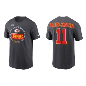 Marquez Valdes-Scantling Kansas City Chiefs Anthracite Super Bowl LVII Champions Locker Room Trophy Collection T-Shirt