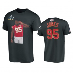 Men's Kansas City Chiefs Chris Jones Black Super Bowl LV Graphic T-Shirt