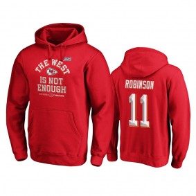Kansas City Chiefs Demarcus Robinson Red 2019 AFC West Division Champions Cover Two Pullover Hoodie