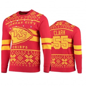 Kansas City Chiefs Frank Clark Red 2019 Ugly Christmas Light Up Sweater