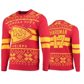 Kansas City Chiefs Mecole Hardman Red 2019 Ugly Christmas Light Up Sweater