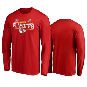Men's Kansas City Chiefs Red 2019 NFL Playoffs Bound Chip Shot Long Sleeve T-Shirt