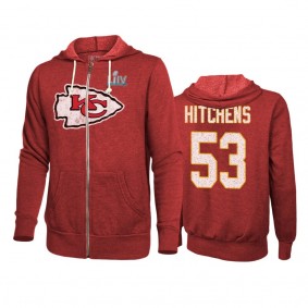 Kansas City Chiefs Anthony Hitchens Red Super Bowl LIV Name & Number Full-Zip Hoodie