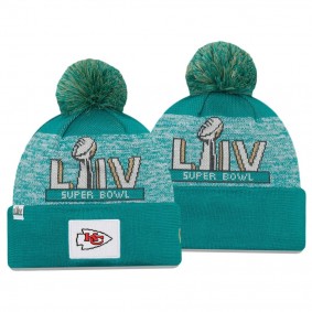 Men's Kansas City Chiefs Aqua Super Bowl LIV Pom Knit Hat