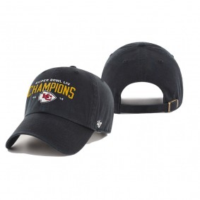Men's Kansas City Chiefs Black Super Bowl LIV Champions Clean Up Adjustable Hat