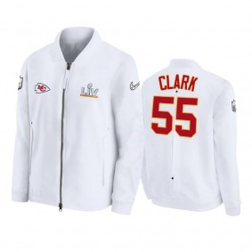 Kansas City Chiefs Frank Clark White Super Bowl LV Diamond Coaches Full-Zip Jacket