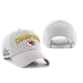 Men's Kansas City Chiefs Gray Super Bowl LIV Champions Flash Clean Up Hat