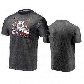 Men's Kansas City Chiefs Heather Charcoal 2019 AFC Champions Locker Room T-Shirt