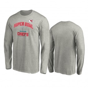 Men's Kansas City Chiefs Heather Gray Super Bowl LIV Heart & Soul Long Sleeve T-Shirt