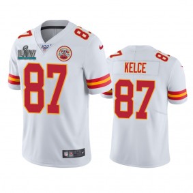 Kansas City Chiefs Travis Kelce White Super Bowl LIV Vapor Limited Jersey
