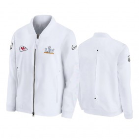 Kansas City Chiefs White Super Bowl LV Diamond Coaches Full-Zip Jacket